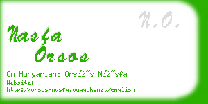 nasfa orsos business card